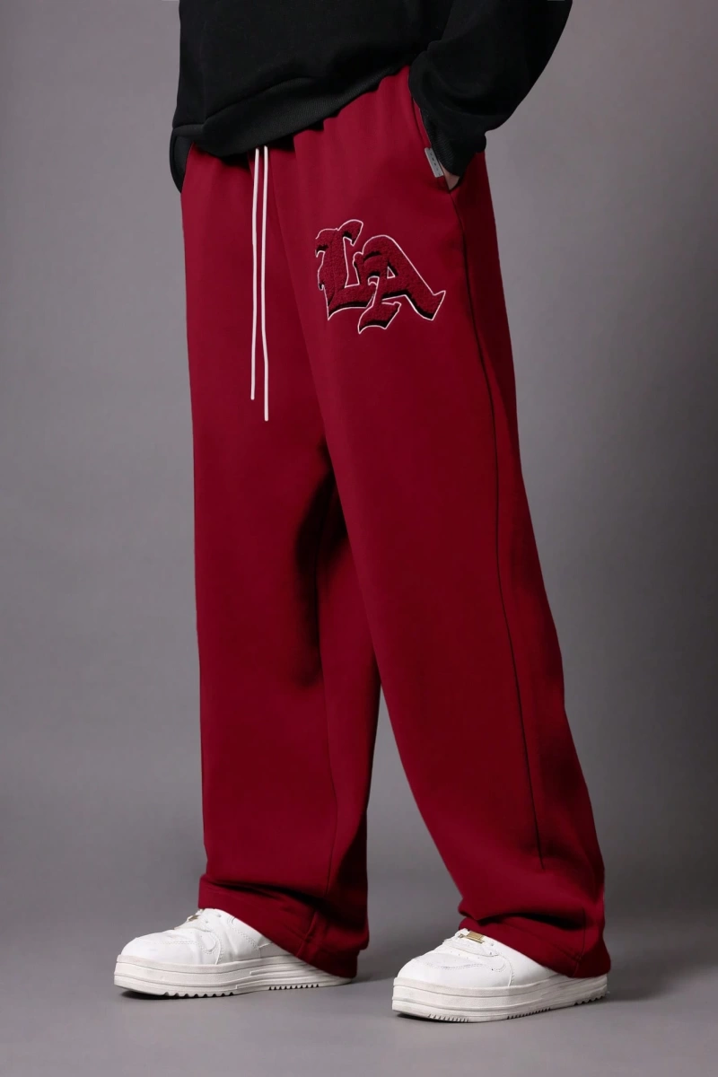 Drop Crotch Atletik Eşofman Altı Rahat Kesim Bol Jogger Pantolon İşlemeli Logo Kentsel