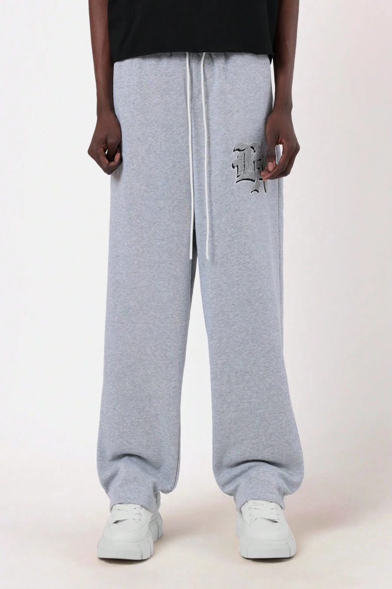 Drop Crotch Atletik Eşofman Altı Rahat Kesim Bol Jogger Pantolon İşlemeli Logo Kentsel