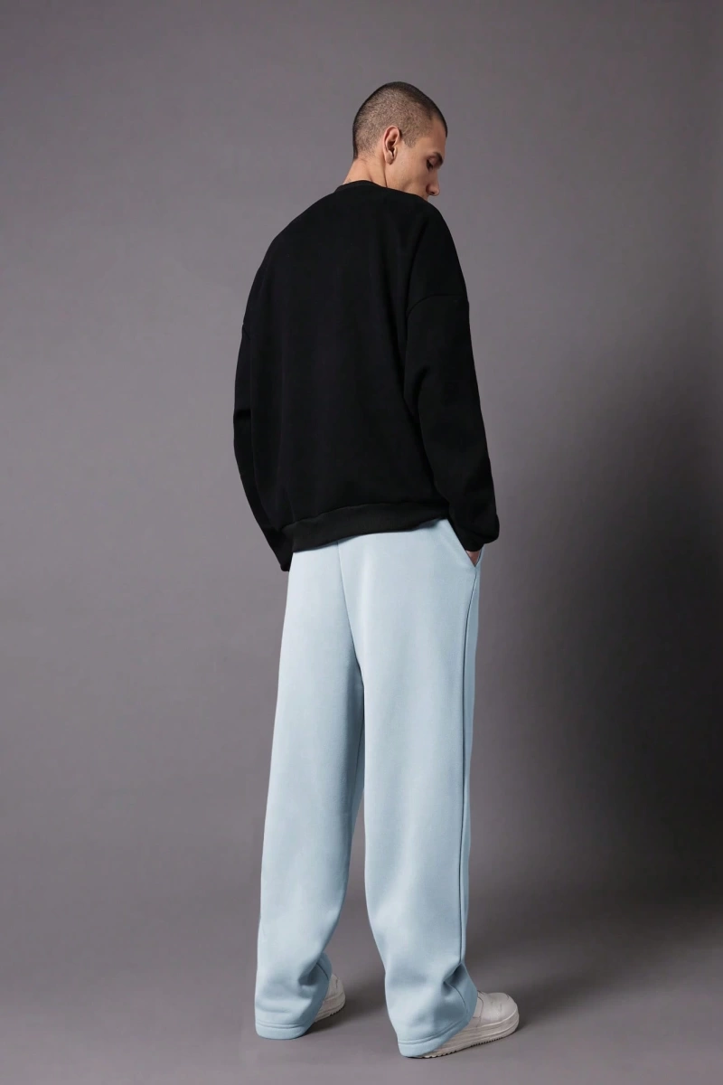 Drop Crotch Atletik Eşofman Altı Rahat Kesim Bol Jogger Pantolon İşlemeli Logo Kentsel