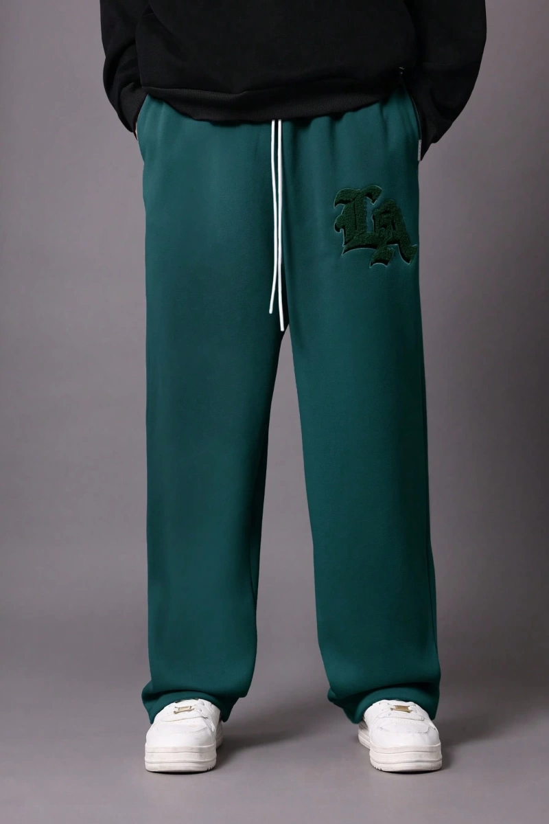 Drop Crotch Atletik Eşofman Altı Rahat Kesim Bol Jogger Pantolon İşlemeli Logo Kentsel