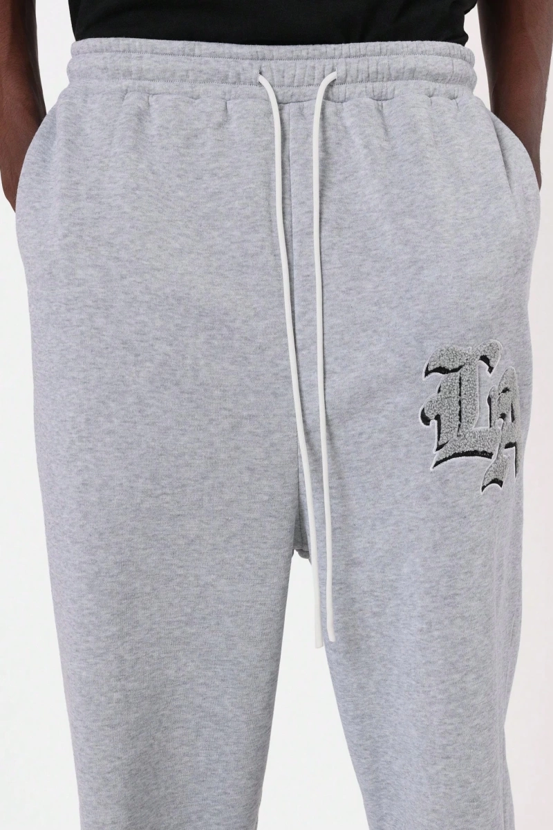 Drop Crotch Atletik Eşofman Altı Rahat Kesim Bol Jogger Pantolon İşlemeli Logo Kentsel