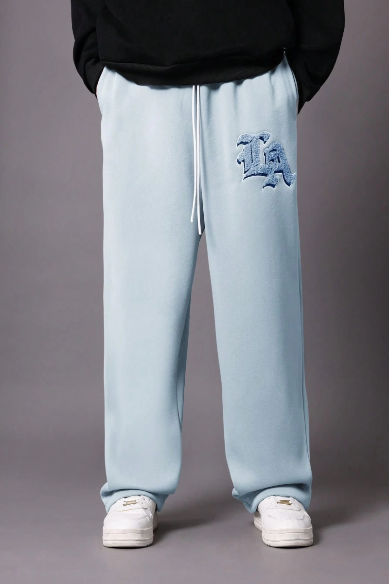 Drop Crotch Atletik Eşofman Altı Rahat Kesim Bol Jogger Pantolon İşlemeli Logo Kentsel