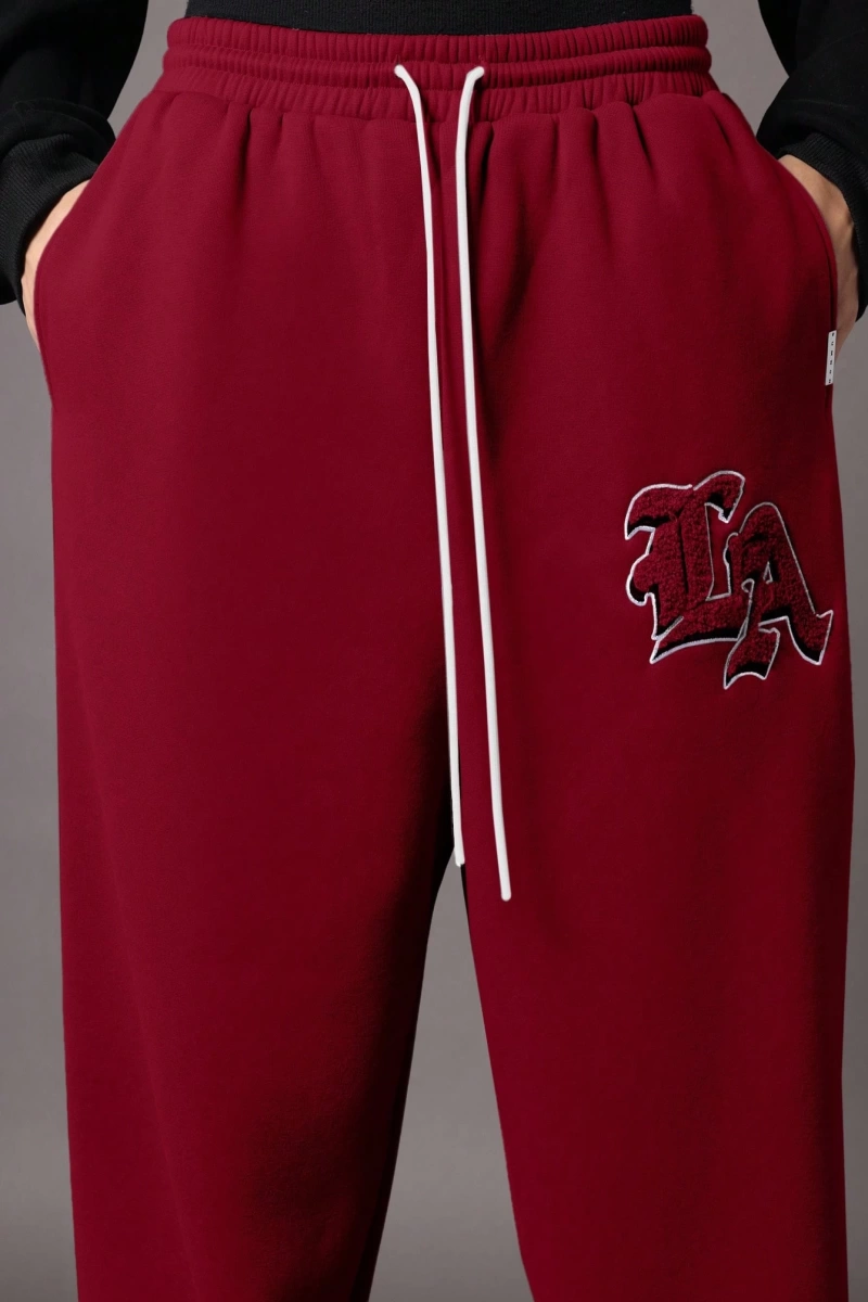 Drop Crotch Atletik Eşofman Altı Rahat Kesim Bol Jogger Pantolon İşlemeli Logo Kentsel