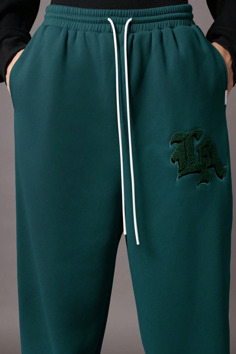 Drop Crotch Atletik Eşofman Altı Rahat Kesim Bol Jogger Pantolon İşlemeli Logo Kentsel