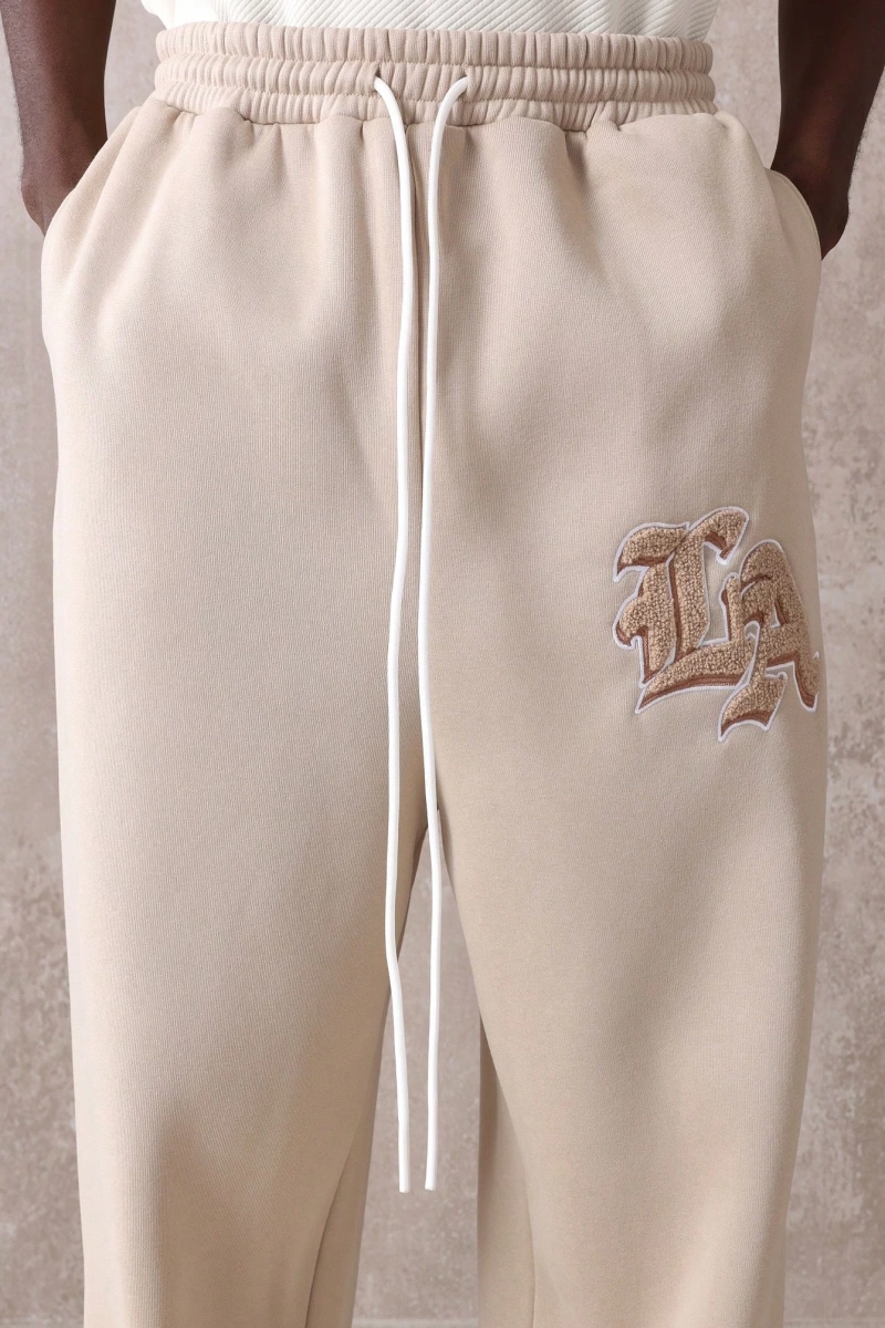 Drop Crotch Atletik Eşofman Altı Rahat Kesim Bol Jogger Pantolon İşlemeli Logo Kentsel