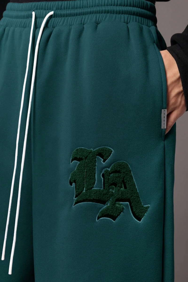 Drop Crotch Atletik Eşofman Altı Rahat Kesim Bol Jogger Pantolon İşlemeli Logo Kentsel