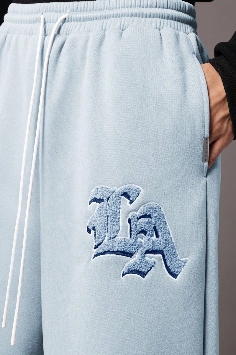 Drop Crotch Atletik Eşofman Altı Rahat Kesim Bol Jogger Pantolon İşlemeli Logo Kentsel