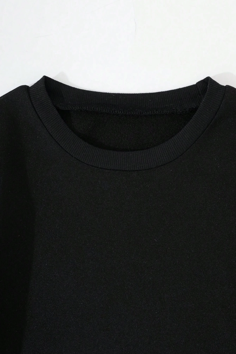 Düz Renk Yuvarlak Yaka Sweatshirt Ve Pantolon Takımı