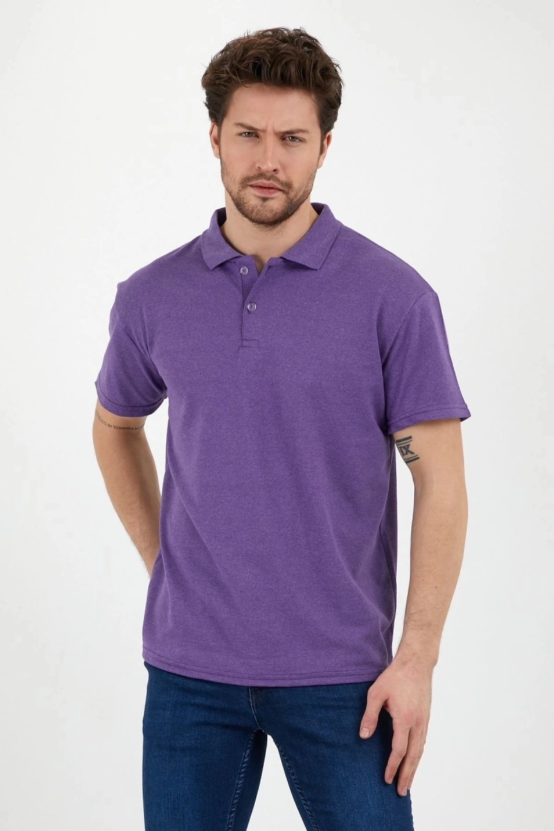 Eflatun Dar/slim Fitt Polo Yaka Tshirt