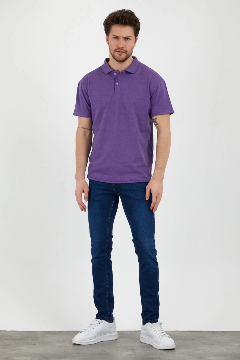 Eflatun Dar/slim Fitt Polo Yaka Tshirt