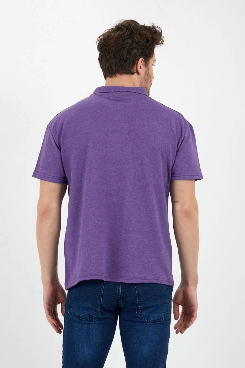 Eflatun Dar/slim Fitt Polo Yaka Tshirt