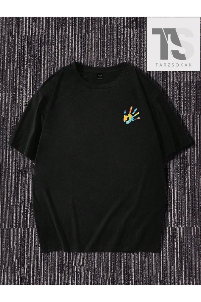 Erkek Astronot Desen Kısa Kollu T-shirt
