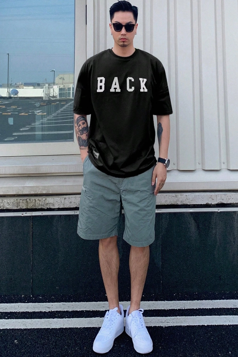 Erkek Basit Harfli Grafik Günlük Tişört, Minimalist ve Günlük Giyim, Yaz İçin Şık