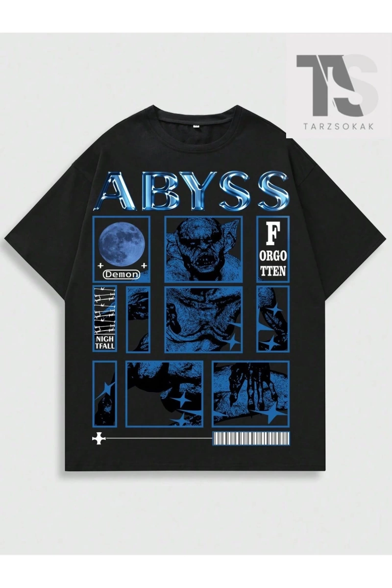 Erkek Baskılı Karakter ve Harf Desenli T-shirt