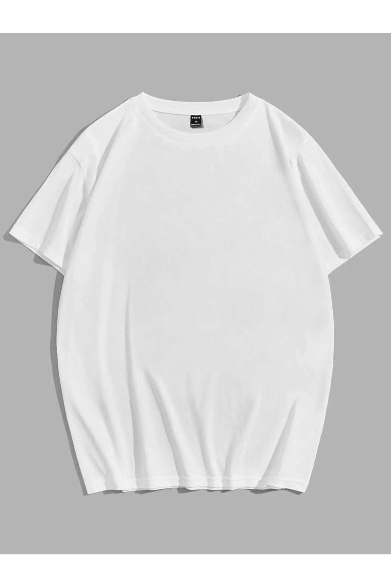 Erkek Beyaz Mountaın Baskılı Bisiklet Yaka Tshirt