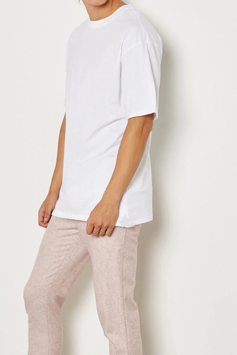 Erkek Beyaz Oversize Basic T-shirt
