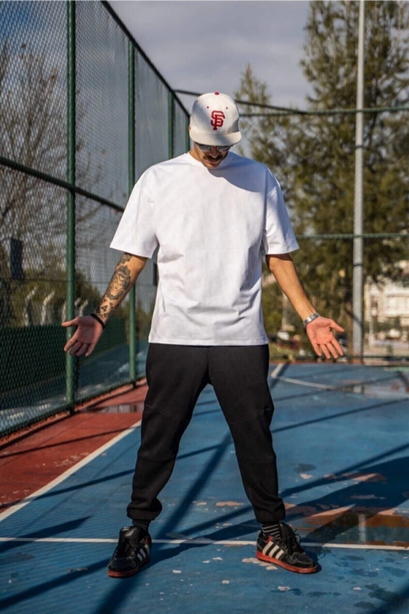Erkek Beyaz Oversize T-shirt