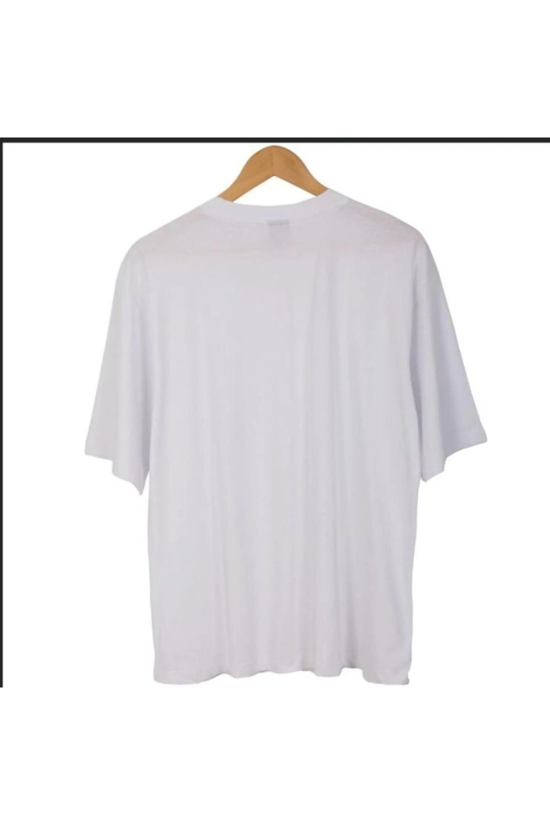 Erkek Beyaz Sun Is Shining Oversze Bisiklet Yaka Tshirt