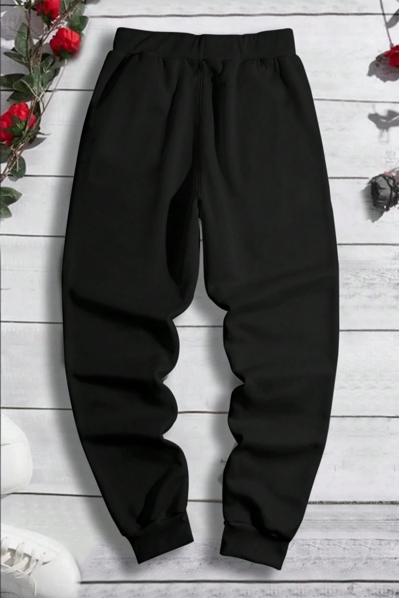 Erkek Bol Bağcıklı Jogger Pantolon Japon Karakterleri ve Ejderha Desenli