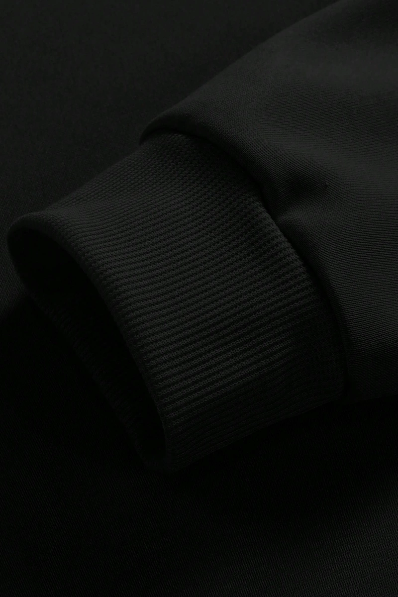 Erkek Bol Kesim Geometrik Baskılı Yuvarlak Yaka Günlük Sweatshirt, İlkbahar ve Sonbahar