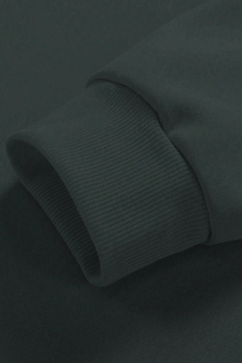 Erkek Bol Kesim Geometrik Baskılı Yuvarlak Yaka Günlük Sweatshirt, İlkbahar ve Sonbahar