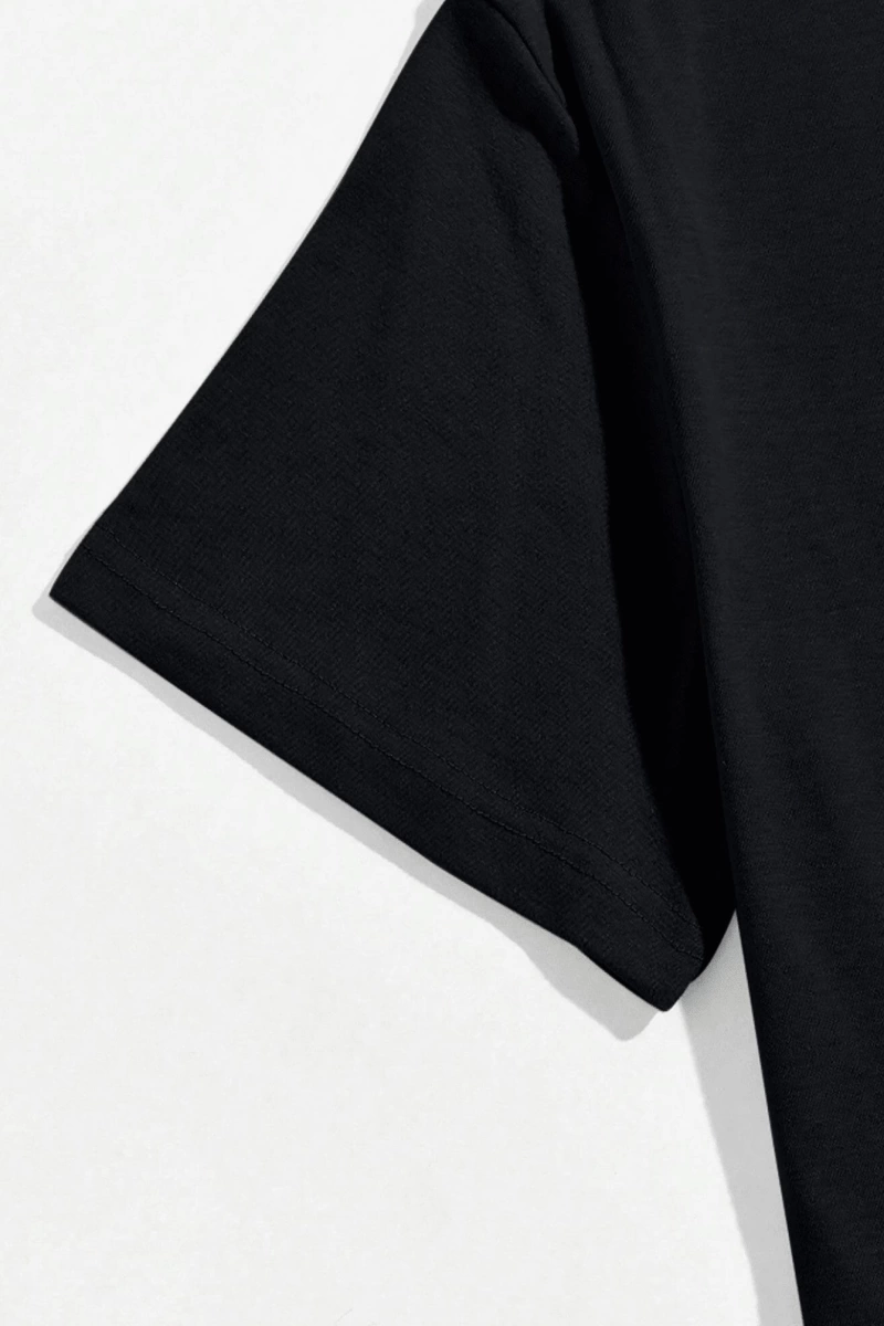 Erkek Boston Casual Minimalist İngilizce Metin Grafik Bol Kesim Kısa Kollu Tişört, Seyahat İç