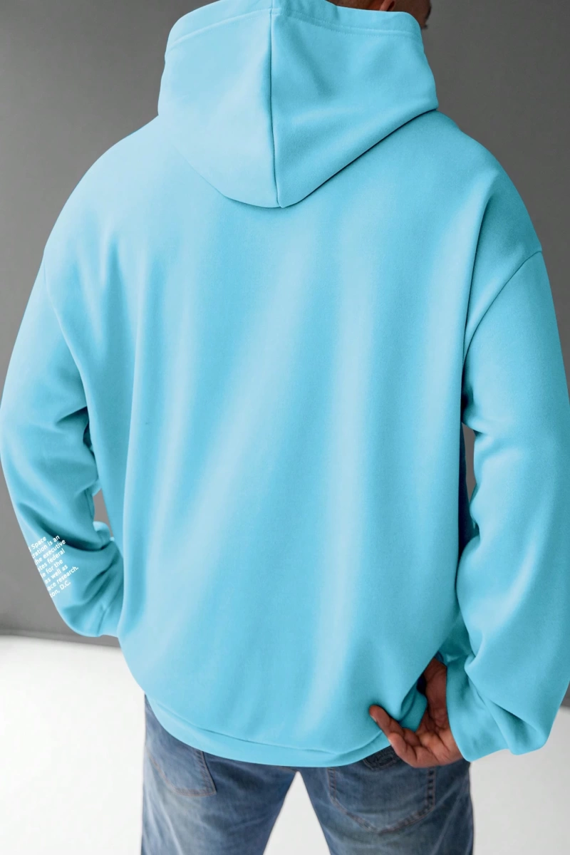 Erkek Büyük Beden Mektup Baskılı Kapüşonlu Sweatshirt, Moda Uzun Kollu Kapüşo