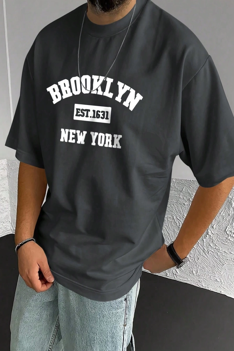Erkek Crewneck Günlük Kısa Kollu Tişört, Seyahat İçin Uygun