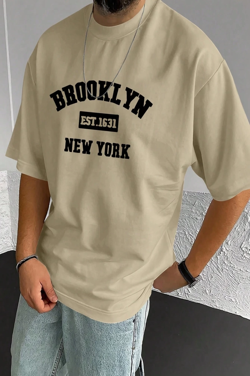 Erkek Crewneck Günlük Kısa Kollu Tişört, Seyahat İçin Uygun
