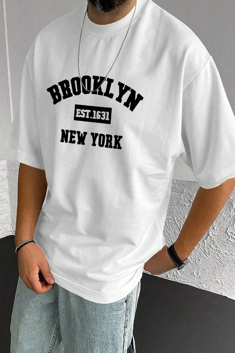 Erkek Crewneck Günlük Kısa Kollu Tişört, Seyahat İçin Uygun