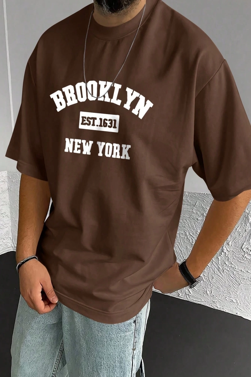 Erkek Crewneck Günlük Kısa Kollu Tişört, Seyahat İçin Uygun