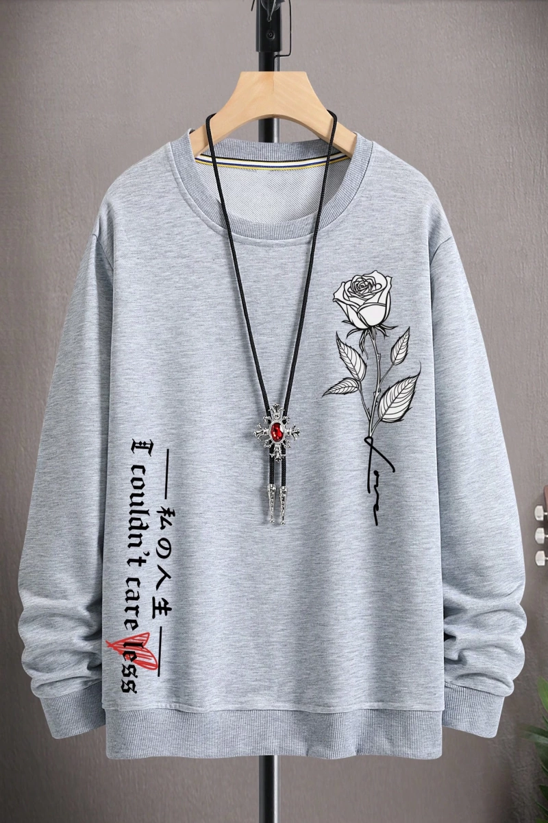 Erkek Düz Renk Düşük Omuz Bol Kesim Kapşonlu Sweatshirt Bağcıklı