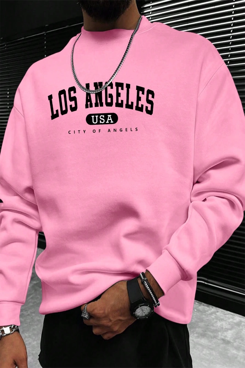 Erkek Düz Renk Düşük Omuz Bol Kesim Kapşonlu Sweatshirt Bağcıklı