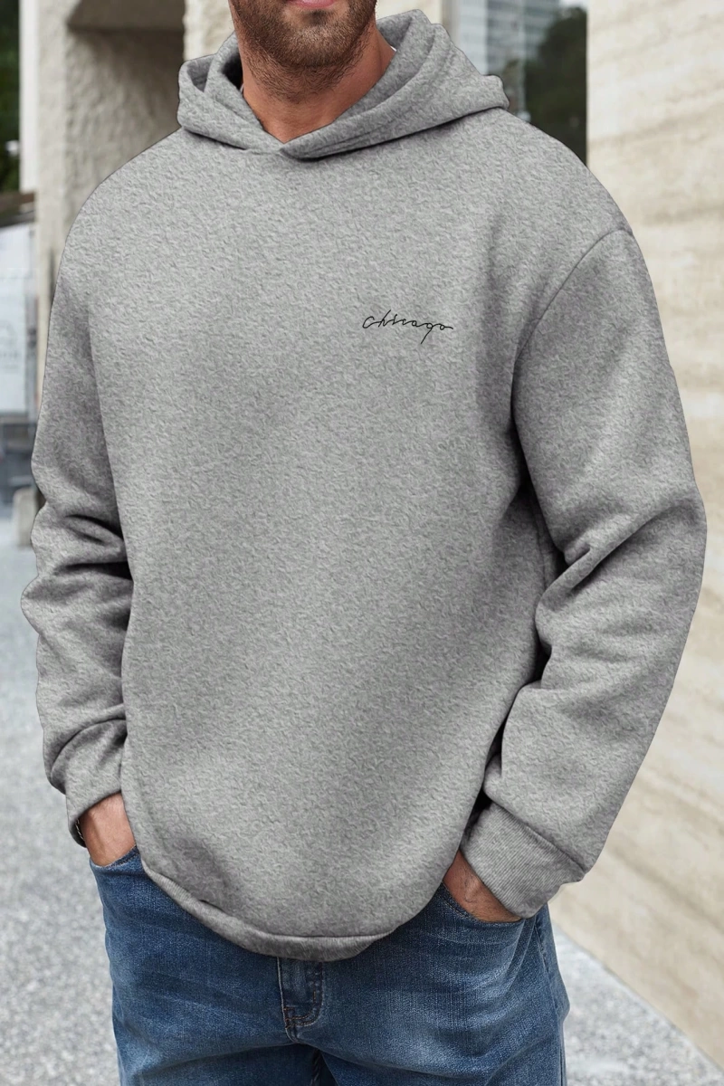 Erkek Düz Renk Düşük Omuz Bol Kesim Kapşonlu Sweatshirt Bağcıklı