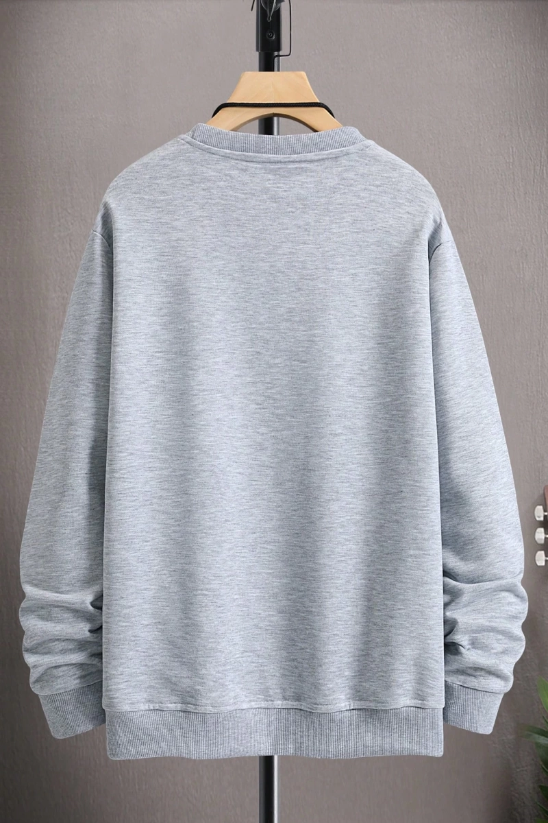 Erkek Düz Renk Düşük Omuz Bol Kesim Kapşonlu Sweatshirt Bağcıklı