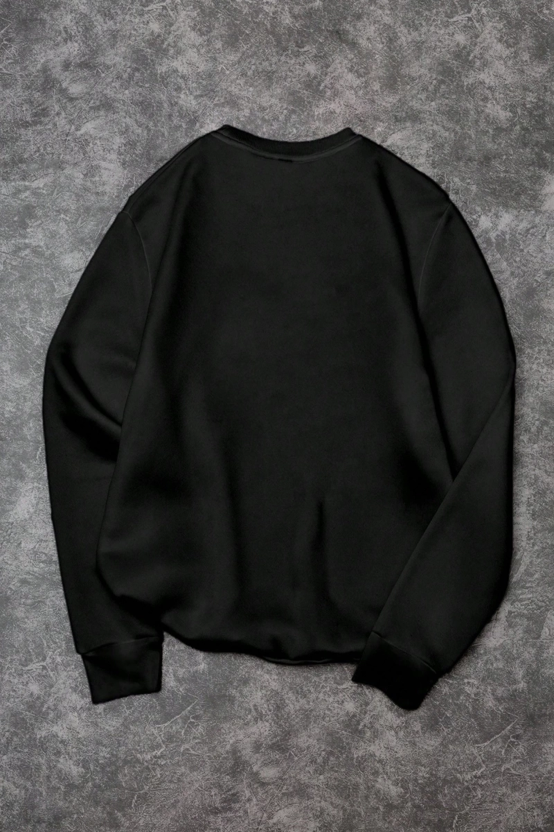 Erkek Düz Renk Düşük Omuz Bol Kesim Kapşonlu Sweatshirt Bağcıklı