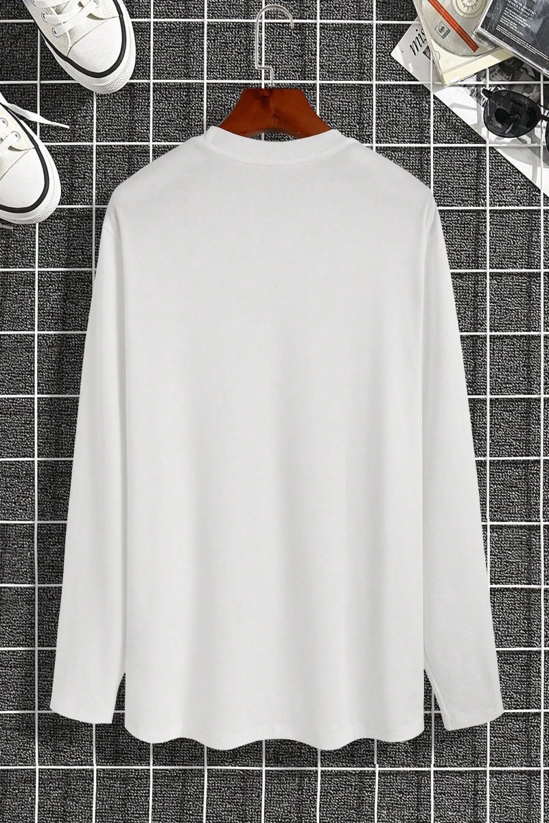 Erkek Düz Renk Düşük Omuz Bol Kesim Kapşonlu Sweatshirt Bağcıklı