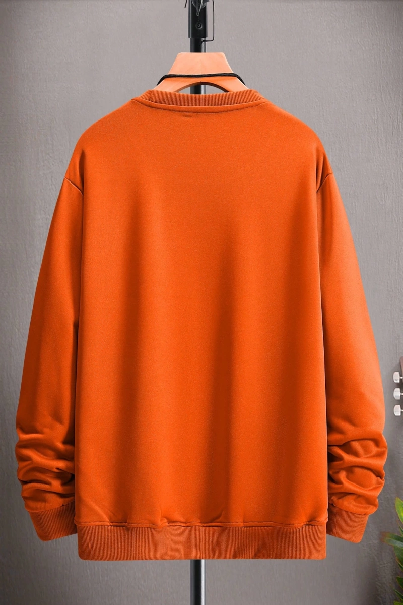Erkek Düz Renk Düşük Omuz Bol Kesim Kapşonlu Sweatshirt Bağcıklı