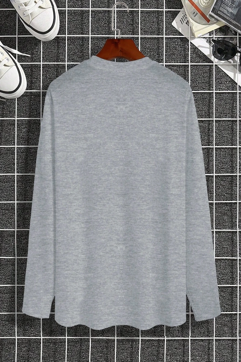 Erkek Düz Renk Düşük Omuz Bol Kesim Kapşonlu Sweatshirt Bağcıklı