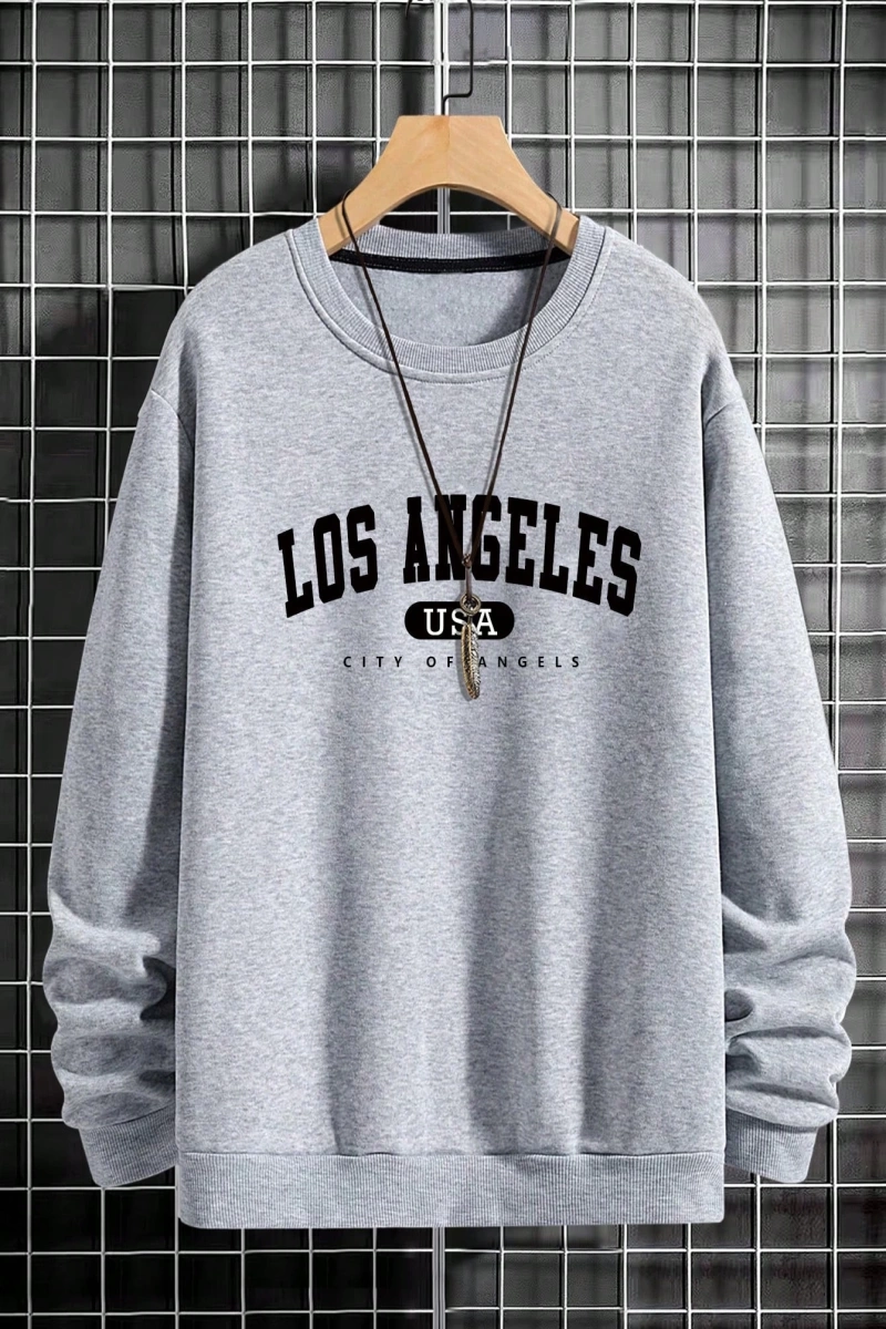 Erkek Düz Renk Düşük Omuz Bol Kesim Kapşonlu Sweatshirt Bağcıklı