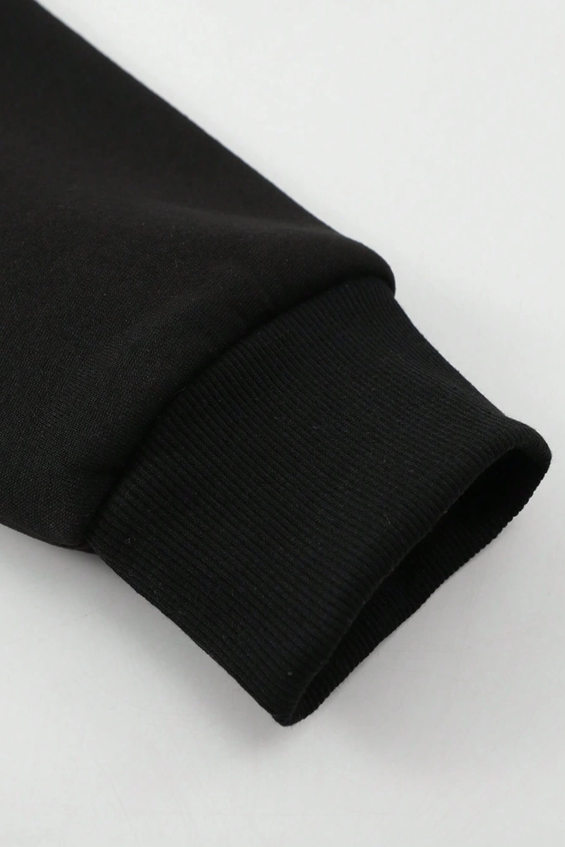 Erkek Düz Renk Düşük Omuz Bol Kesim Kapşonlu Sweatshirt Bağcıklı