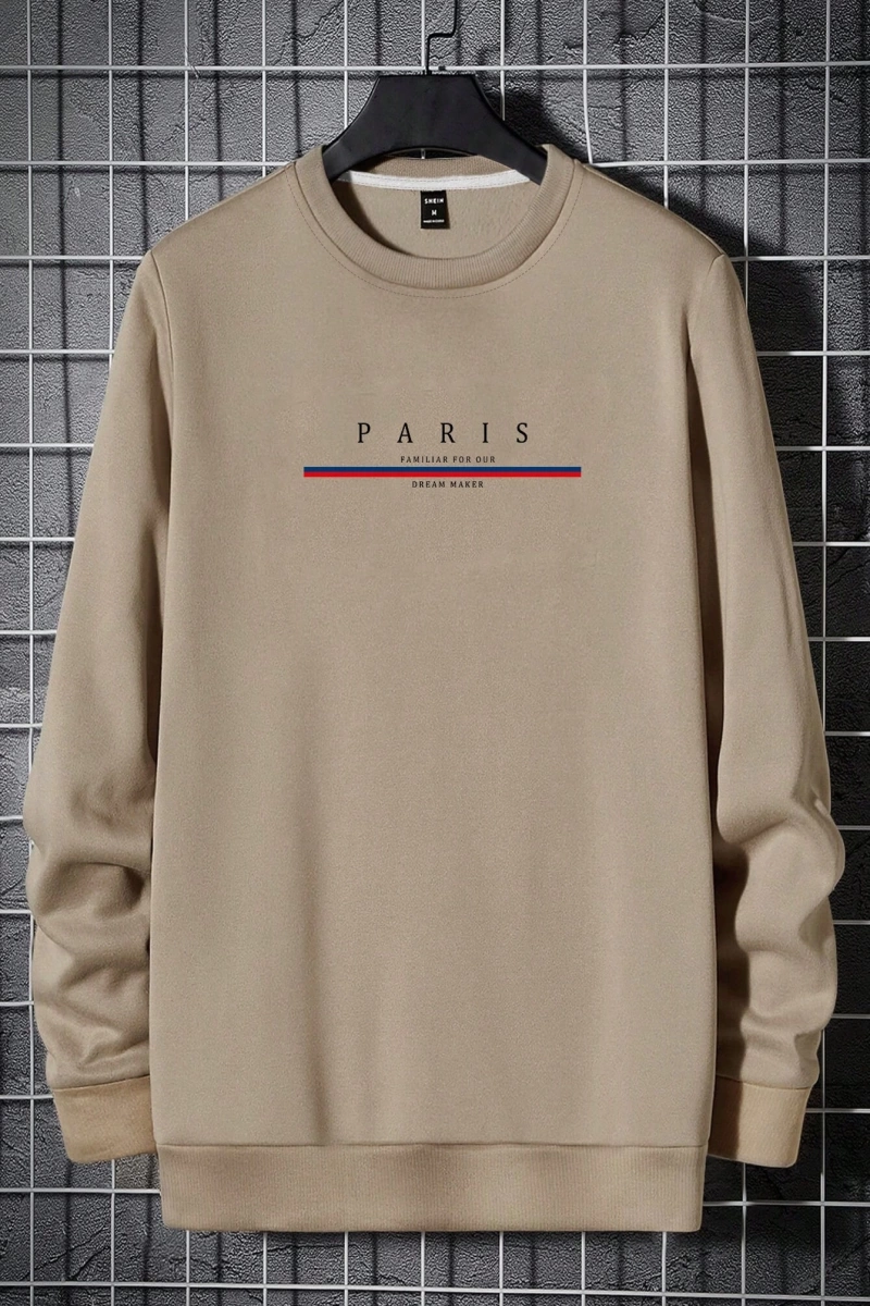 Erkek Düz Renk Düşük Omuz Bol Kesim Kapşonlu Sweatshirt Bağcıklı