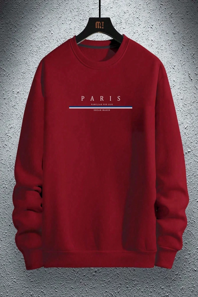 Erkek Düz Renk Düşük Omuz Bol Kesim Kapşonlu Sweatshirt Bağcıklı