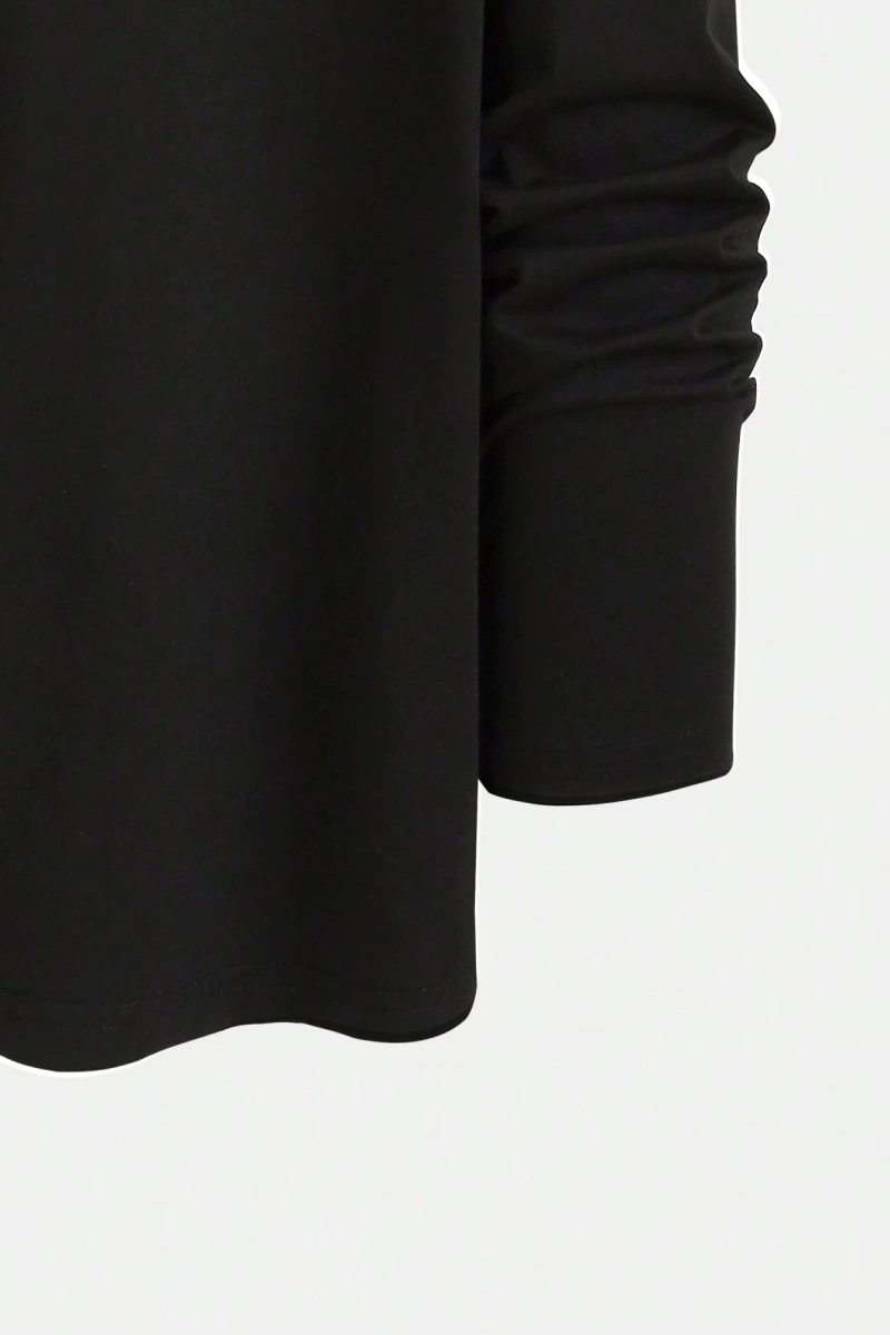 Erkek Düz Renk Düşük Omuz Bol Kesim Kapşonlu Sweatshirt Bağcıklı