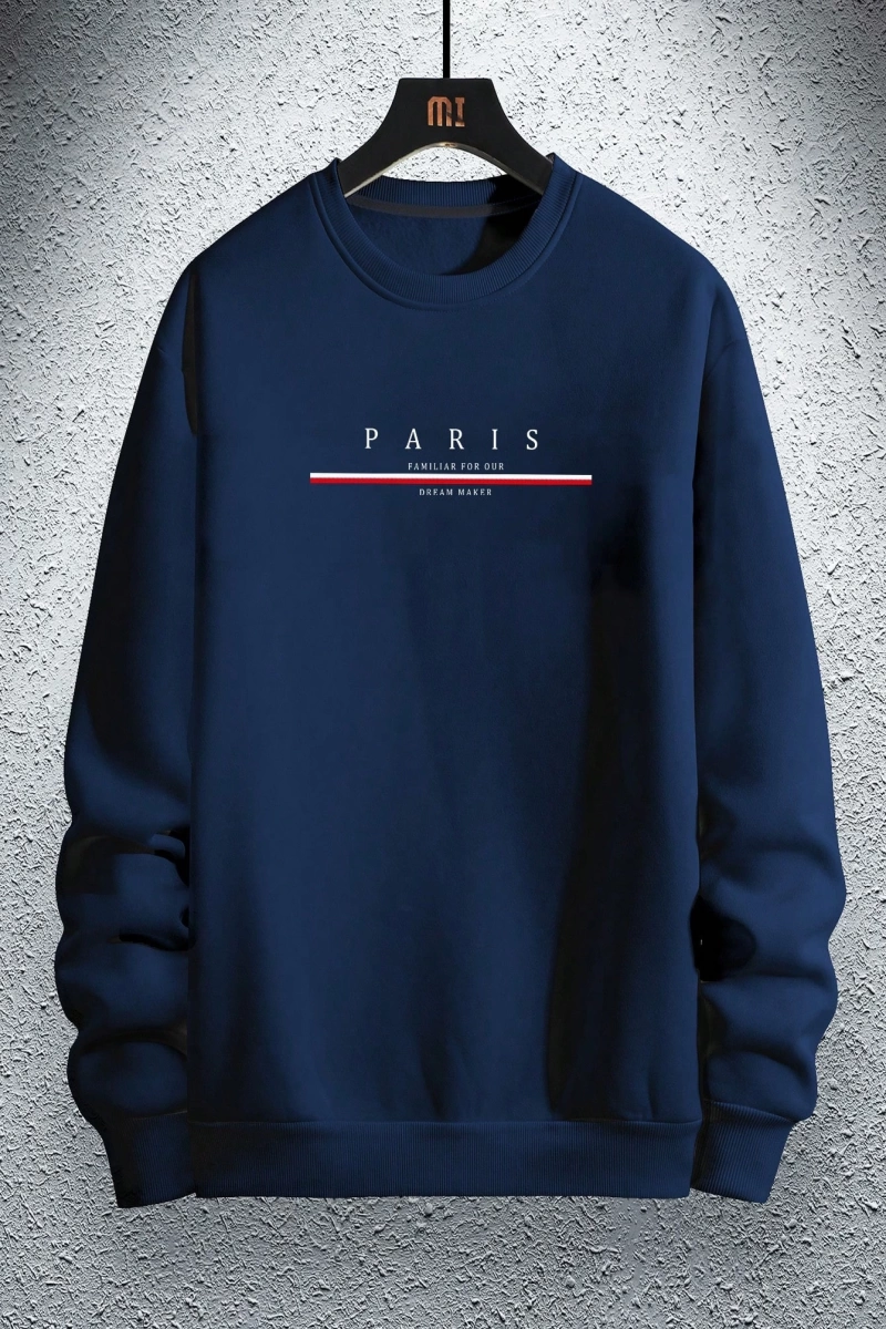 Erkek Düz Renk Düşük Omuz Bol Kesim Kapşonlu Sweatshirt Bağcıklı