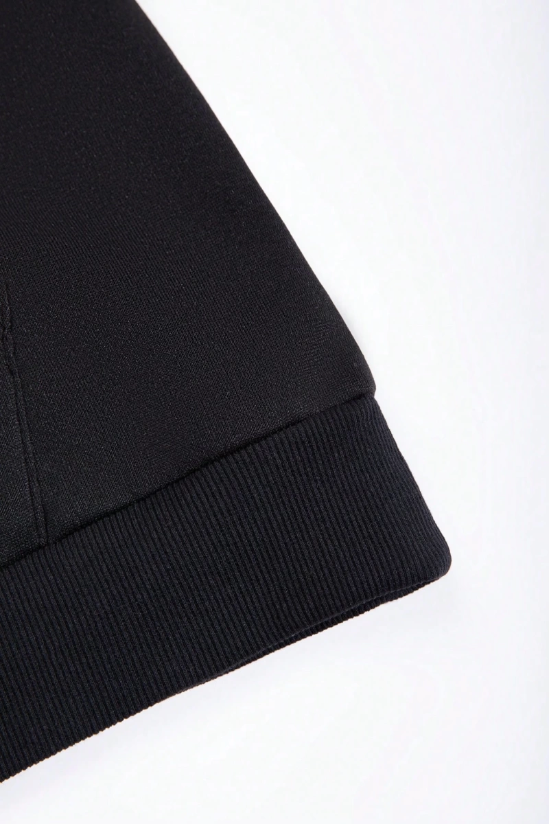 Erkek Düz Renk Düşük Omuz Bol Kesim Kapşonlu Sweatshirt Bağcıklı