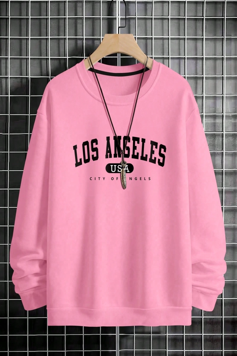 Erkek Düz Renk Düşük Omuz Bol Kesim Kapşonlu Sweatshirt Bağcıklı