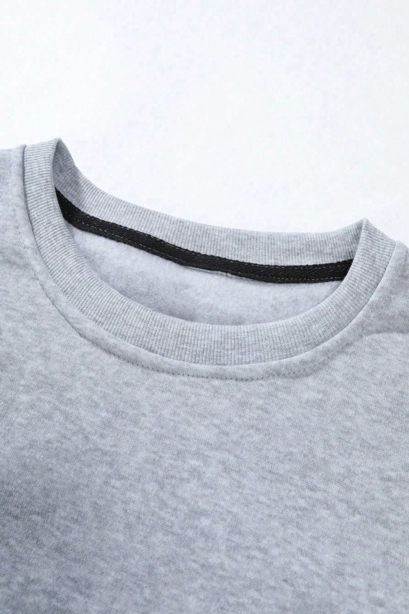Erkek Düz Renk Düşük Omuz Bol Kesim Kapşonlu Sweatshirt Bağcıklı