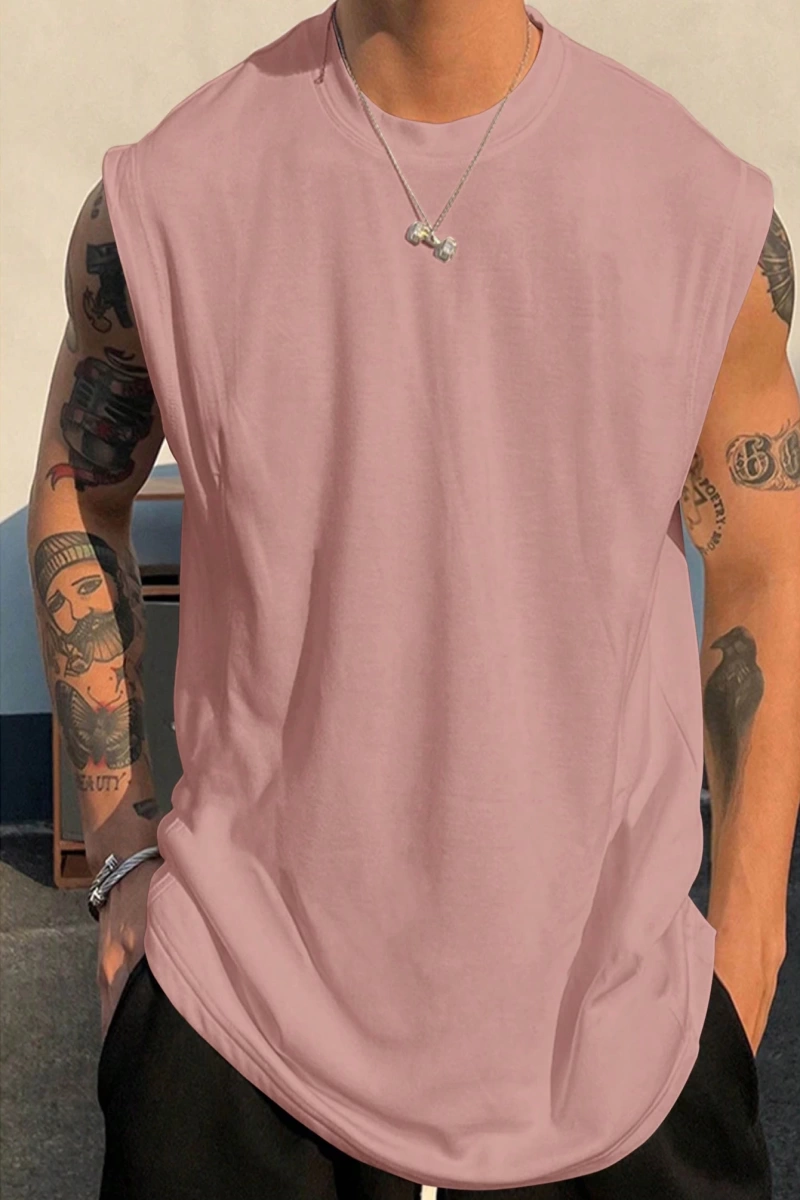 Erkek Düz Renk Günlük Geniş Askılı Tank Top