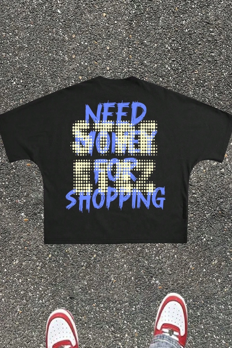 Erkek Gevşek Örgü Kısa Kollu Grafik Baskılı Günlük Tişört, Moda, Erkek Ar